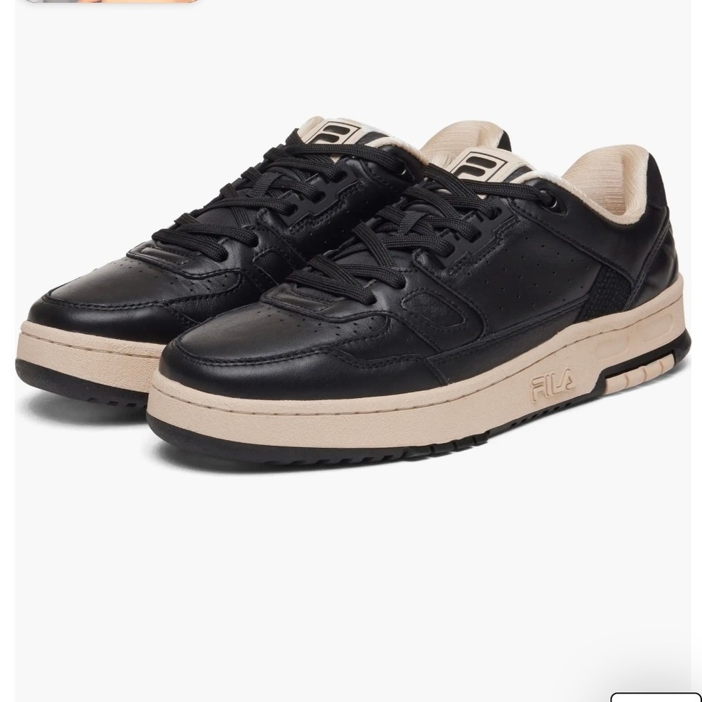 NWB FILA Rissmo Low Lux Women Black‎ Leather Sneakers Shoes Size 6 EUR 36.5